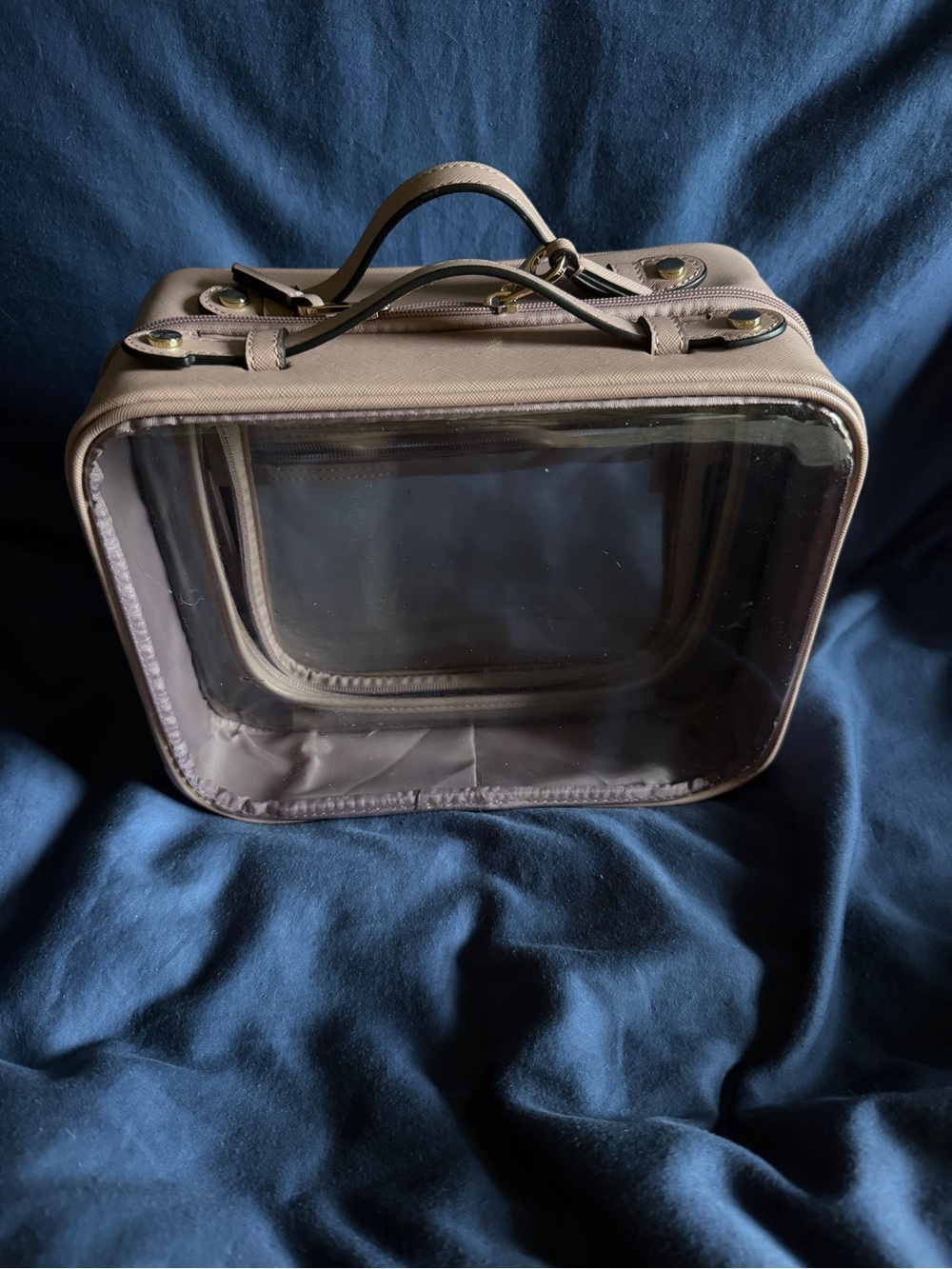 Calpak - Large Clear Window Travel Makeup Case - pink